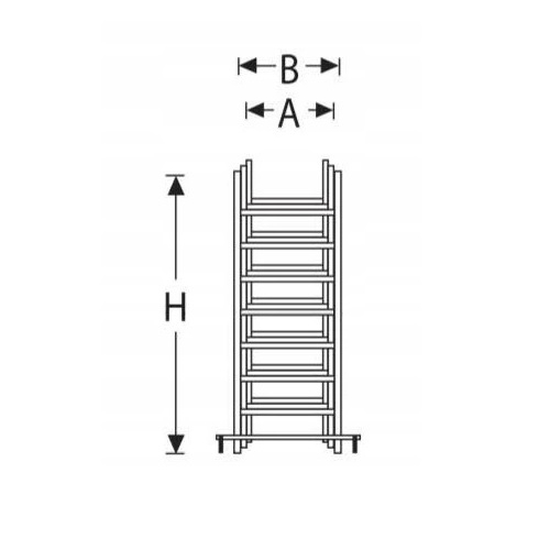 Sterke aluminium ladder 3x12 8m universeel